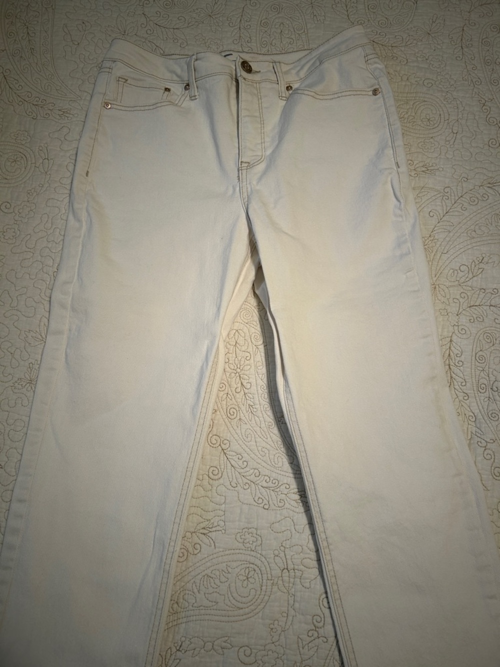 Seven7 Cream Straight Leg Jeans